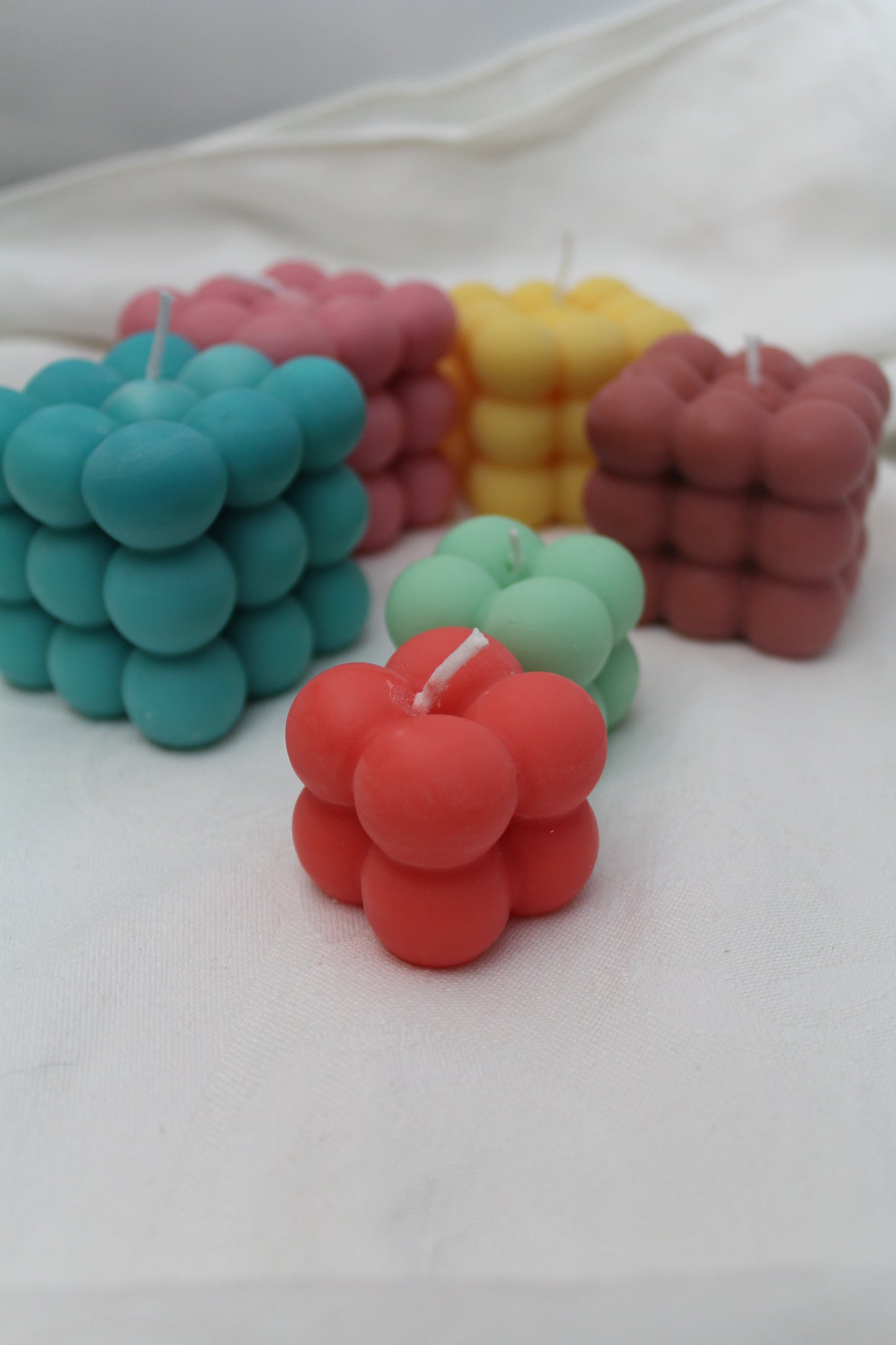 Bubble Cube Kerze Candle 100% Handmade